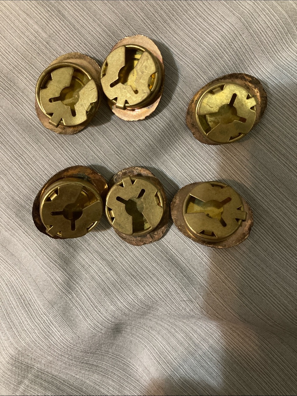 Vintage GUC Oval Jewel Button Covers in Goldtone metal with Rich Colors. - Picture 2 of 2
